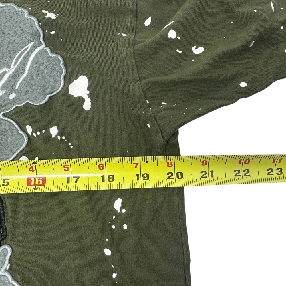 Reason Brand Mens Olive Green It's All Good Smoking Cat Paint Splatter Tee‎ L - Picture 5 of 10